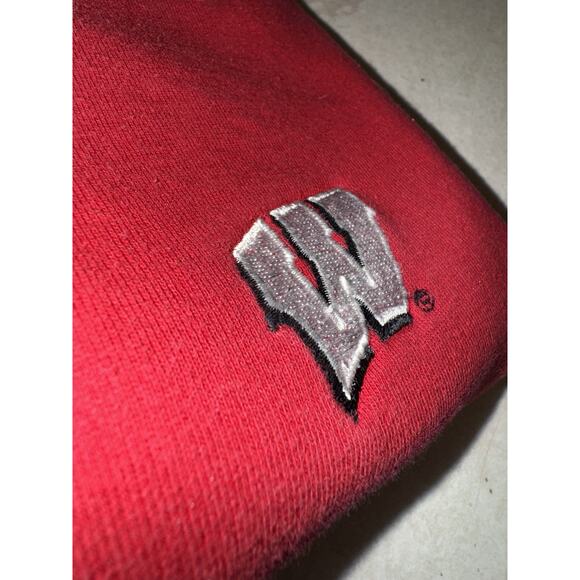 UW Badgers Adidas 3 Stripe Vtg Sweatshirt 1/4 Zip Pullover Mens XL Small Stain - Picture 6 of 14